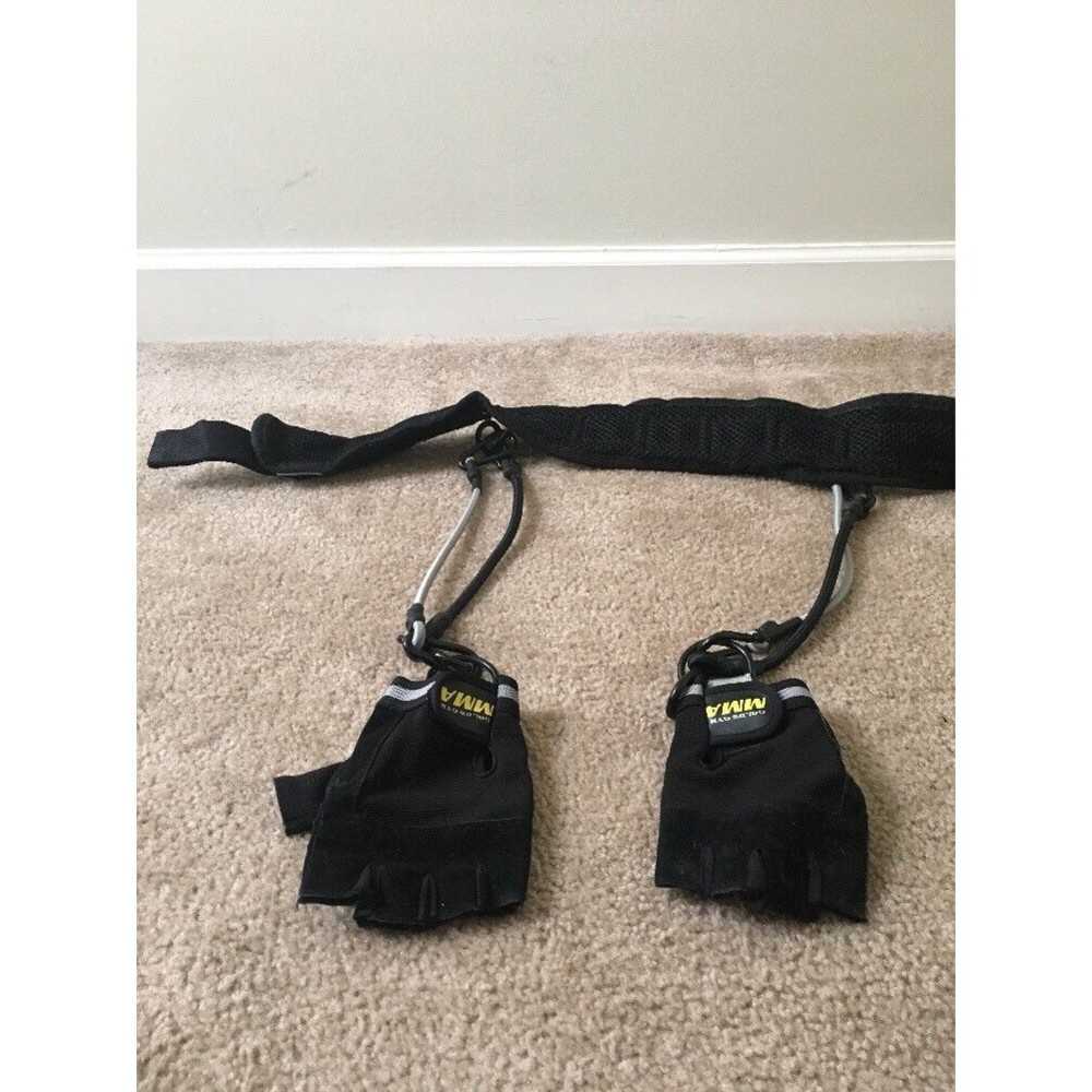 Men's Golds Gym Black Weightlifting Belt with Attached Gloves Strength Training
